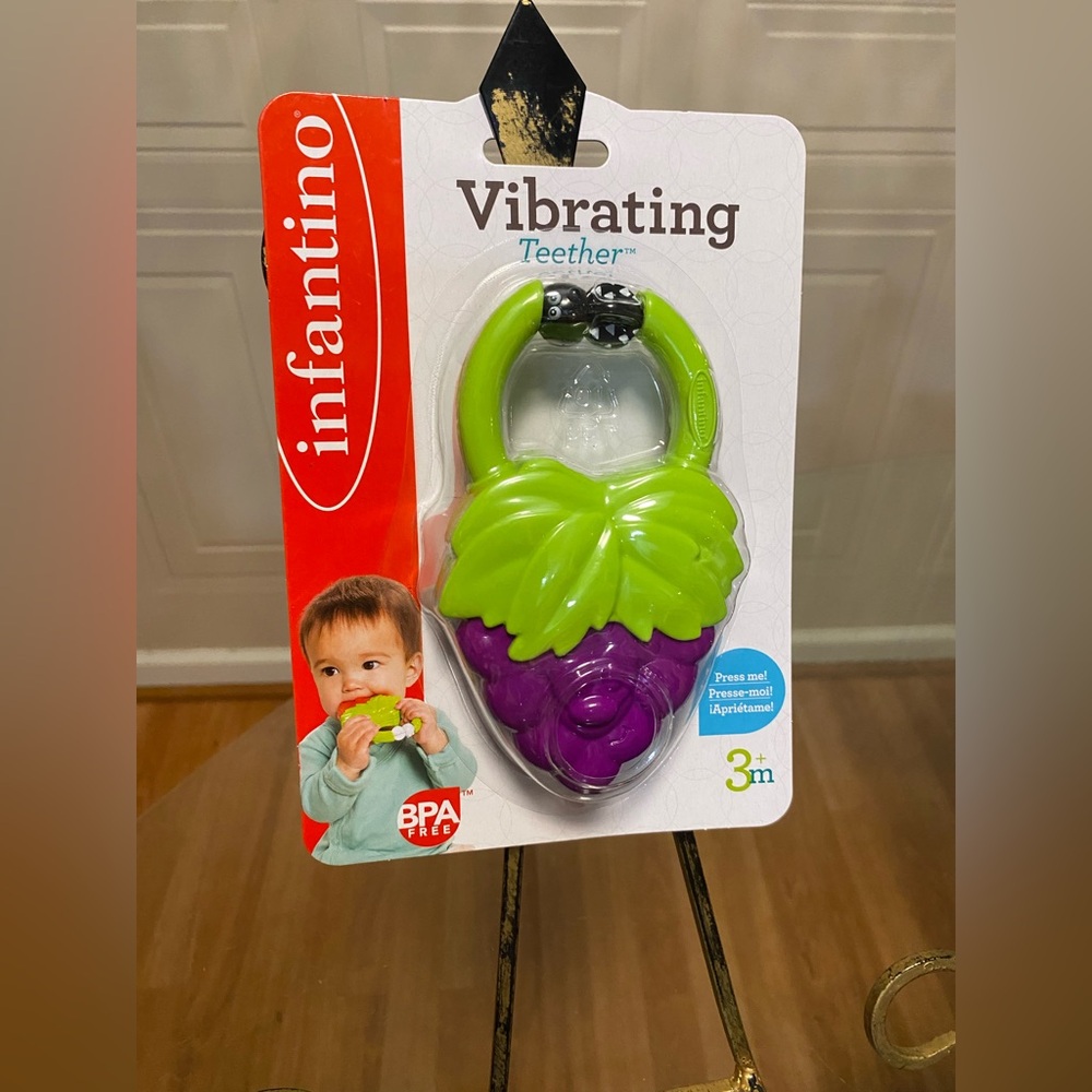 Infantino Green and Purple Vibrating Teether